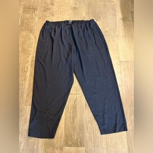 Citron 100% silk crepe pull on Black Pants 3X